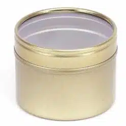 Kruidenblik rond met venster - Goud - 64 x 45 mm