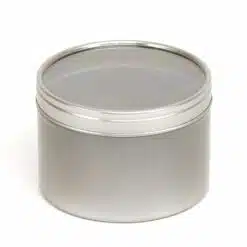 Kruidenblik rond met venster - Zilver - 64 x 45 mm