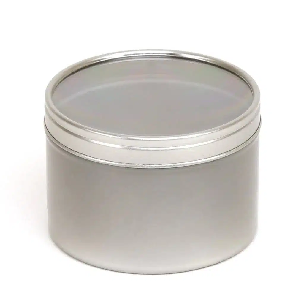Kruidenblik rond met venster - Zilver - 64 x 45 mm