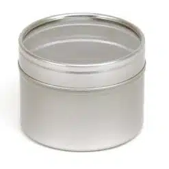 Kruidenblik rond met venster - Zilver - 80 x 55 mm
