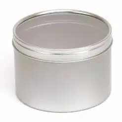 Kruidenblik rond met venster - Zilver - 95 x 65 mm